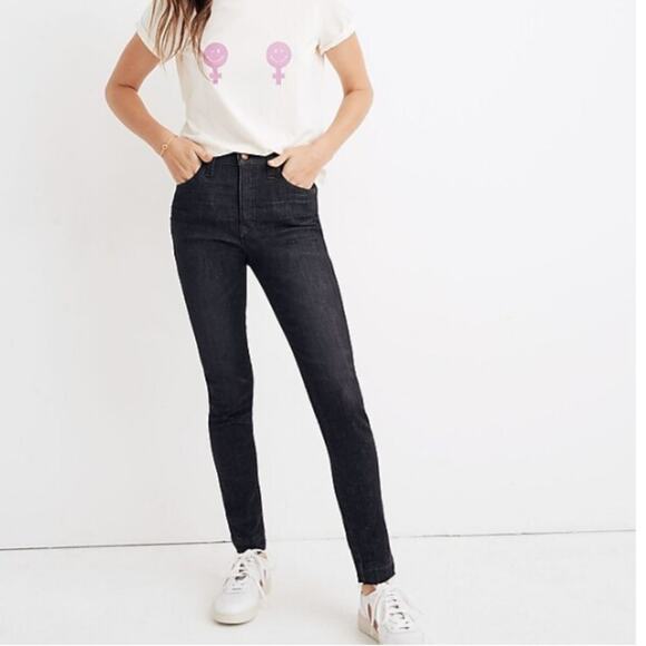 Madewell | 10" High-Rise Skinny Jeans in Mosby Wash: Drop-Hem Edition - Picture 1 of 15